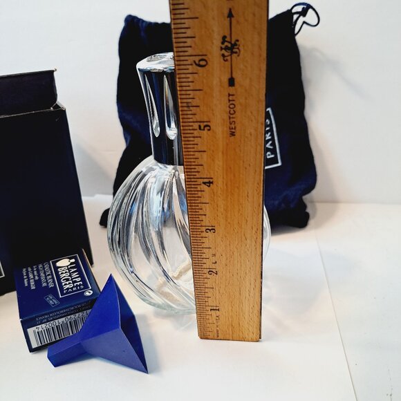 LAMPE BERGER Swirl Ribbed Clear Glass Fragrance Lamp w/Wick Cap & Crown in box - Picture 6 of 11